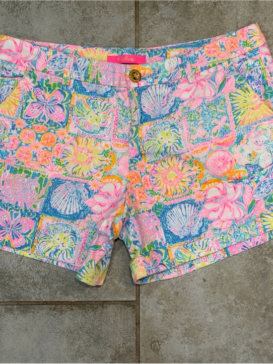 Lilly Pulitzer Pants - Lilly Pulitzer Callahan Stretch Shorts Patch My Drift SZ 8 Vibrant Pastels